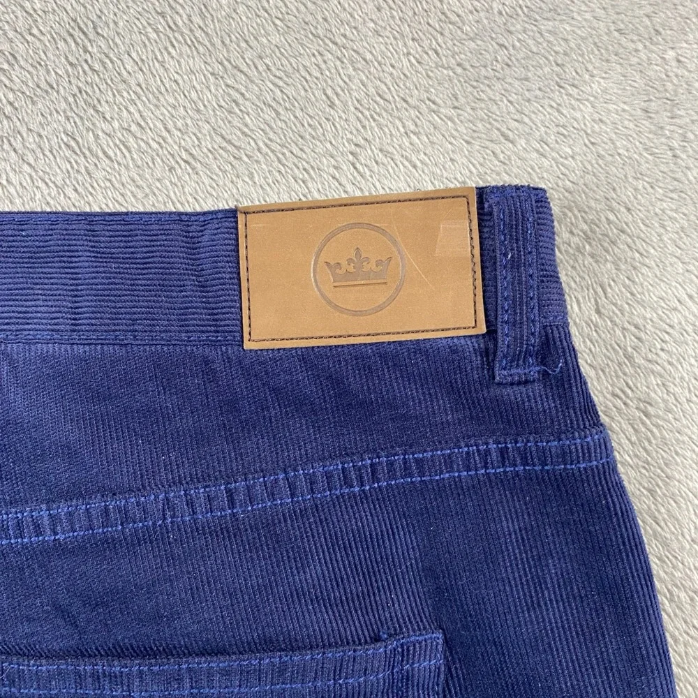 Peter Millar Corduroy Pants Mens 36 Navy Blue Straight Leg 5-Pocket Preppy